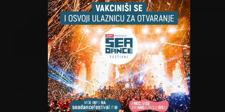 Sea Dance: Mladi koji se vakcinišu dobiće jednodnevne ulaznice