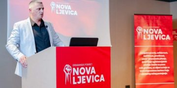 Mijović predstavio novi slogan GP Nova ljevica: Ni jedan crnogorski glas URA-i i Demokratama